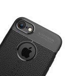 Wholesale iPhone 8 / iPhone 7 TPU Leather Armor Hybrid Case (Black)